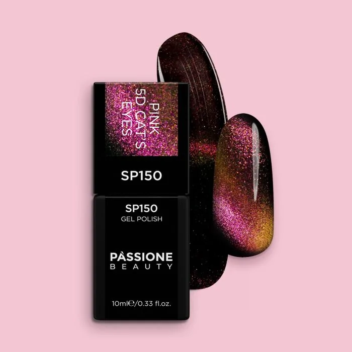 Gel Nail Polish SP150 Pink 5D Cat Eye - Coral Pink Gel Polish with Cat Eye Effect