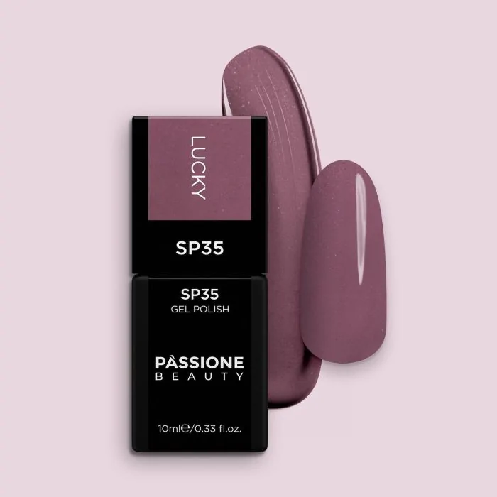 Vernis semi-permanent SP35 Lucky - Vernis semi-permanent mauve légèrement perlé