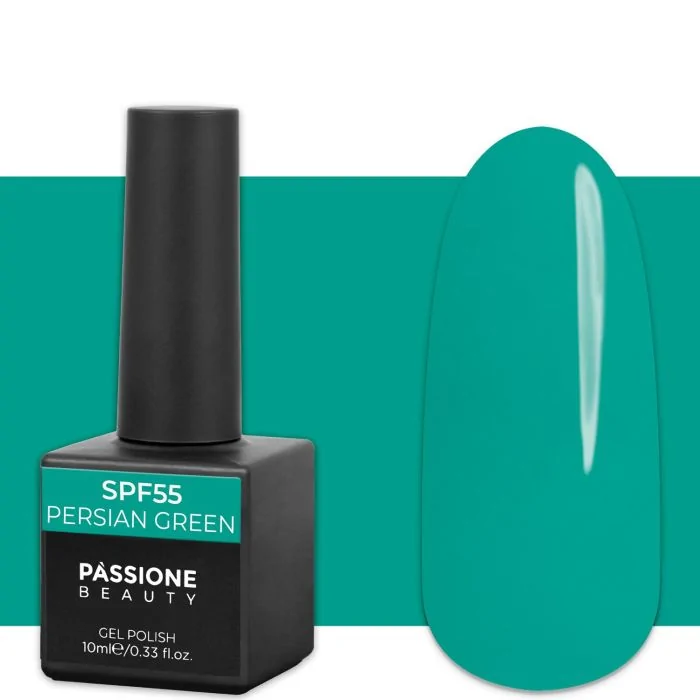 Gel Nail Polish GPF55 Persian Green  - GPF55 Persian Green gel polish, Aquamarine Green and Dark Blue