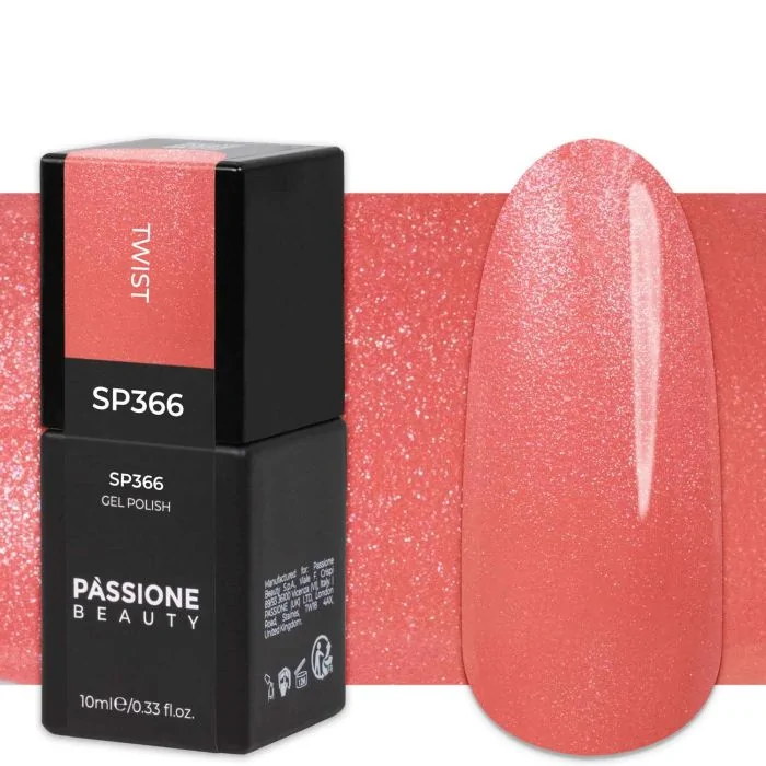 Gel Nail Polish GP366 Twist  - Metallic Orange Gel Polish with Pearlescent Effect