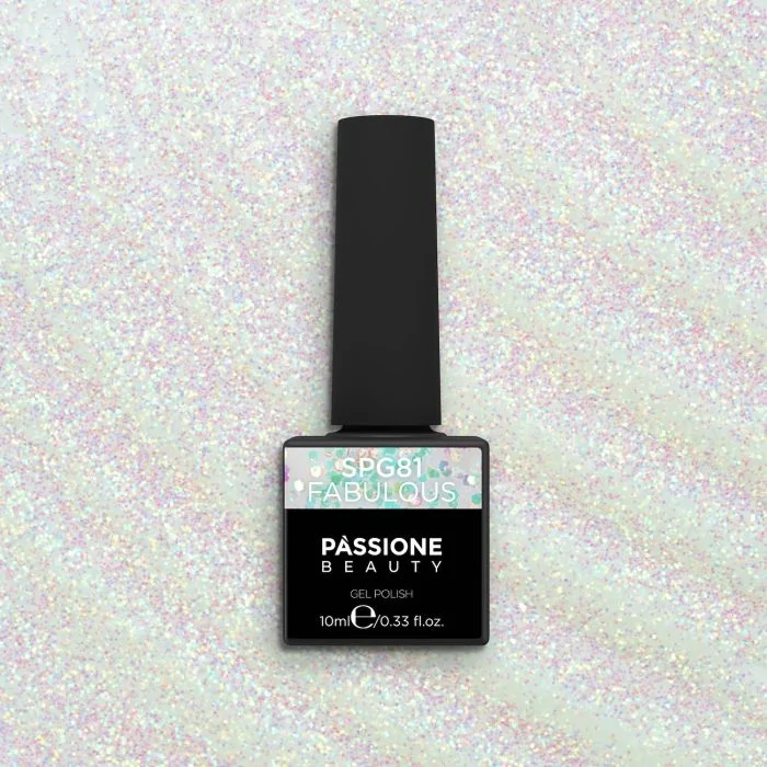 UV Nagellack SNG81 Fabulous - UV Nagellack in transparent mit Glitter in leuchtendem Rosa - Detail 1