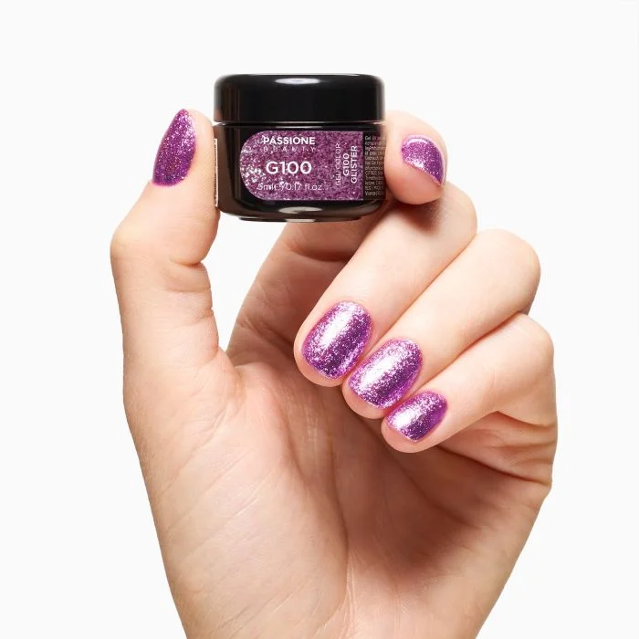 Gel Colour G100 Glister - Fuchsia Pink Glitter Gel - detail 1