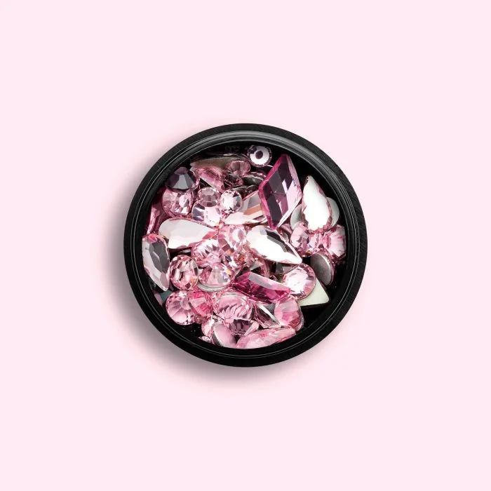 Pink Gems Mix - Strass pour ongles, couleur rose