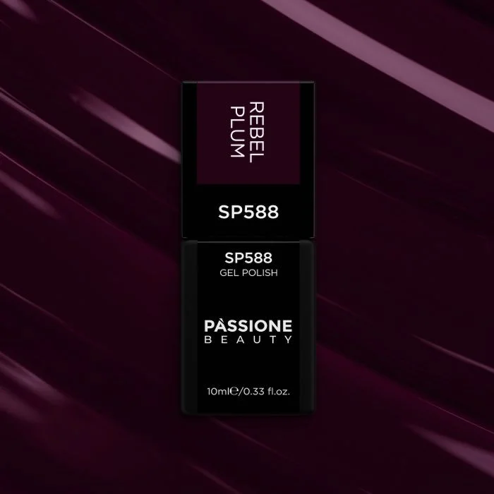 Esmalte semipermanente SP588 Rebel Plum - Esmalte semipermanente morado oscuro - detalle 1