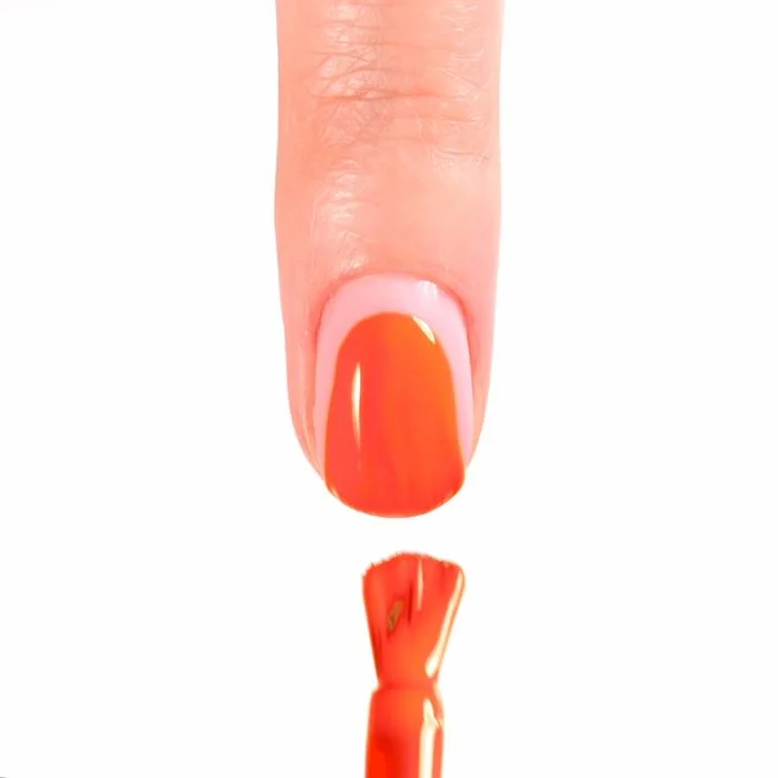 Application of Gel Nail Polish SP692 Sunset Orange