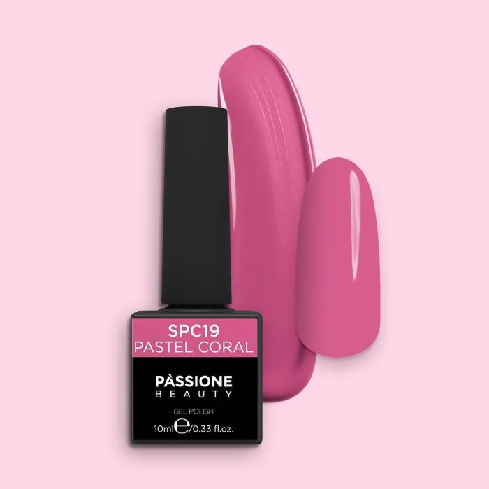 Gel Nail Polish GPC19 Pastel Coral  - GPC19 Pastel Coral gel polish, Cherry Red