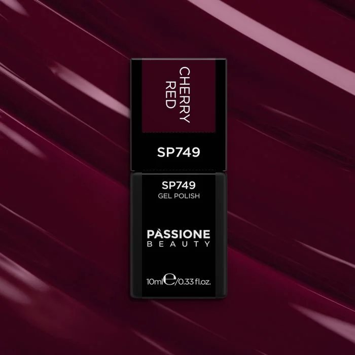Gel Nail Polish SP749 Cherry Red - Cherry red gel polish - detail 1
