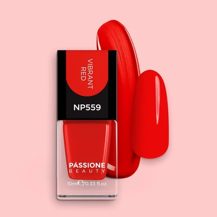 Esmalte NP559 Vibrant Red - Esmalte color rojo con tonos naranja