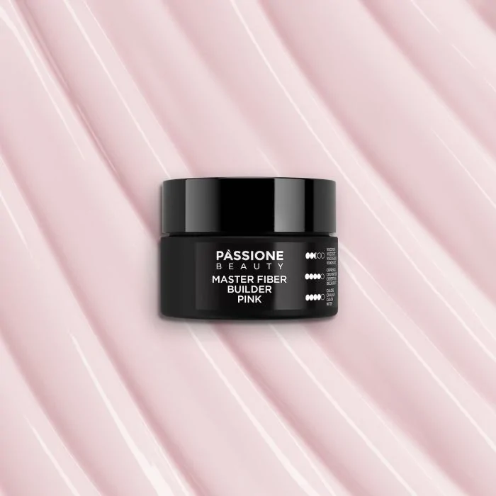 Master Fiber Builder Pink 15 ml - Gel de construction auto-égalisant rose clair avec fibres de verre - détail 2