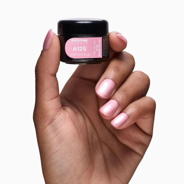 Gel color A125 Rose Gold - Gel color rosa metalizzato - dettaglio 2