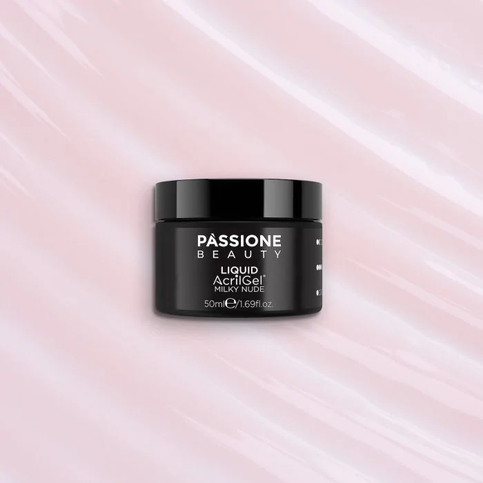 Liquid AcrilGel® Milky Nude 50ml - Gel constructeur autoégalisant à faible viscosité nude laiteux - détail 1
