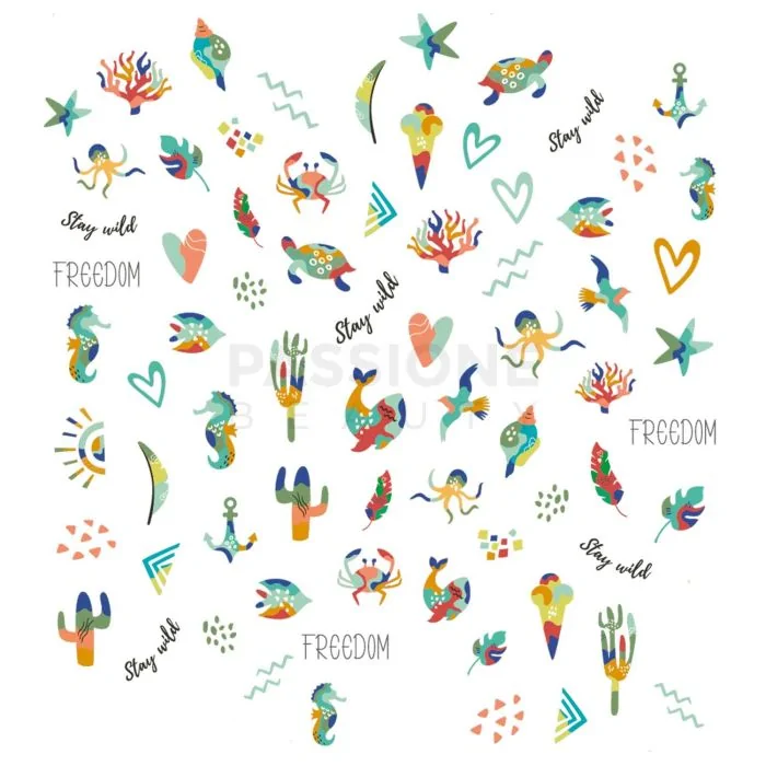 Stay Wild - Nail Stickers - Nail sticker with aquatic creatures - detail 1