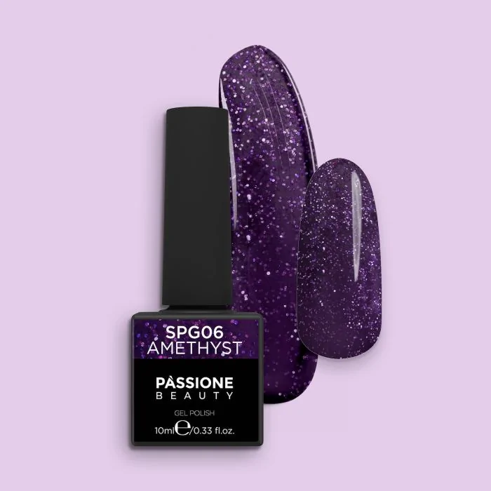Esmalte Semipermanente EPG06 Amethyst - Esmalte semipermanente EPG06 Amethyst, violeta con microbrillos