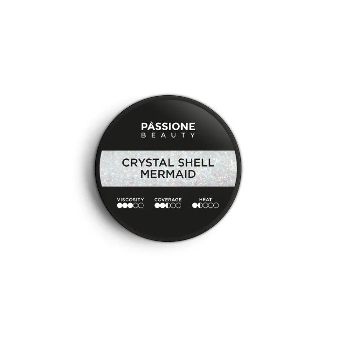 Crystal Shell Mermaid 15 ml - Gel de construction auto-égalisant blanc avec micro-paillettes bleues irisées très fines  - détail 1