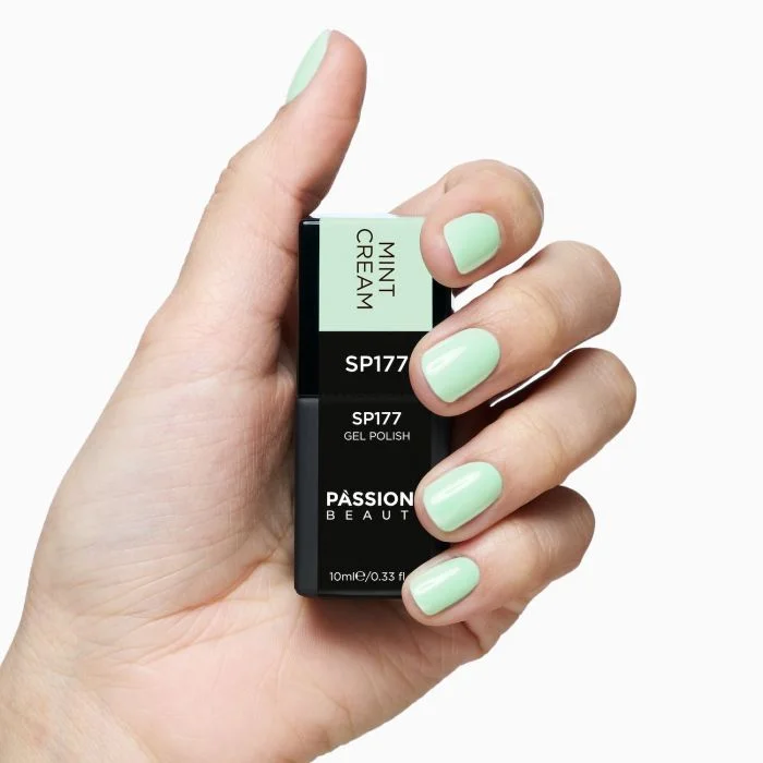 Gel Nail Polish GP177 Mint Cream  - Light Pastel Green Gel Polish - detail 1