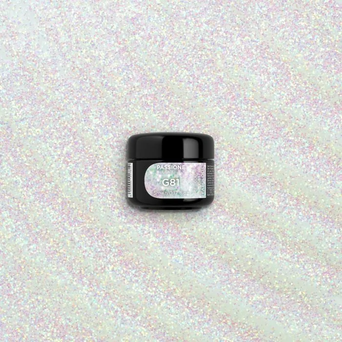 Gel Glitter G81 Fabolouse - Gel couleur pailleté transparent avec des micro-paillettes claires - détail 1