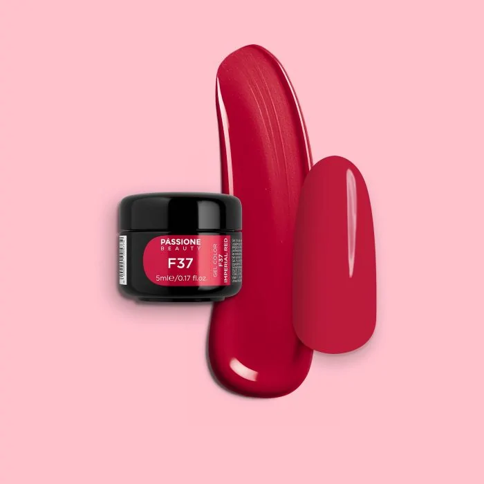 Gel Color F37 Imperial Red - Gel color rojo intenso autosellante 