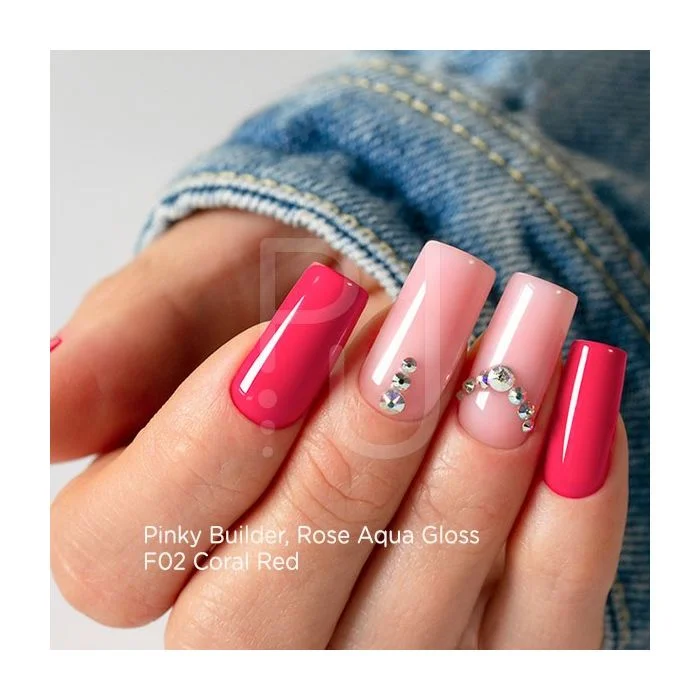 Gel colour F02 Coral Red - Coral RedSelf-sealing UV Gel Colour - detail 1