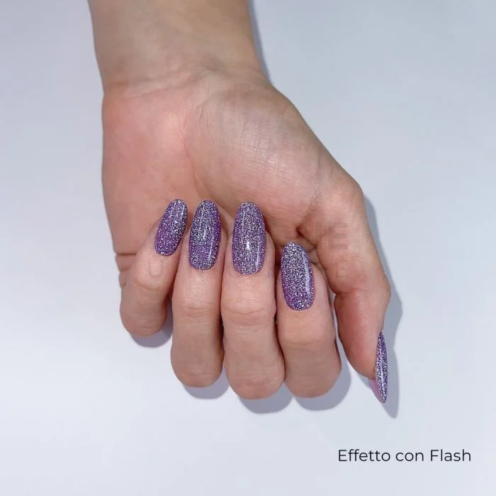 Gel Nail Polish SP318 Tinker Bell - Dark Purple Gel Polish with a Flash-Disco Glitter Effect - detail 1