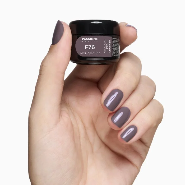 Gel colour F76 Leather - Dark grey brown Self-sealingUV Gel Colour - detail 1