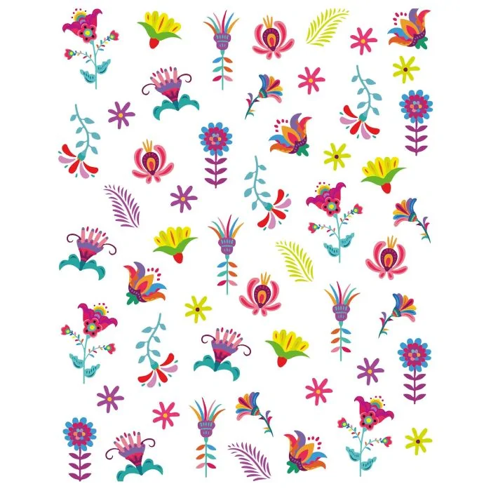 Mexican Bloom - Nail Stickers - Pegatina para uñas con diseño floral de estilo mexicano - detalle 1