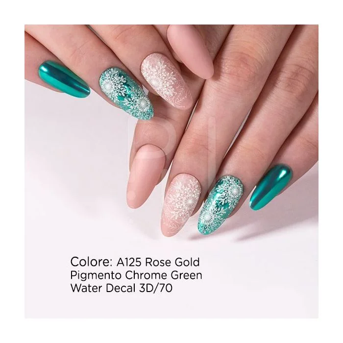Green Chrome Pigment - Nail powder, green chrome effect - detail 2