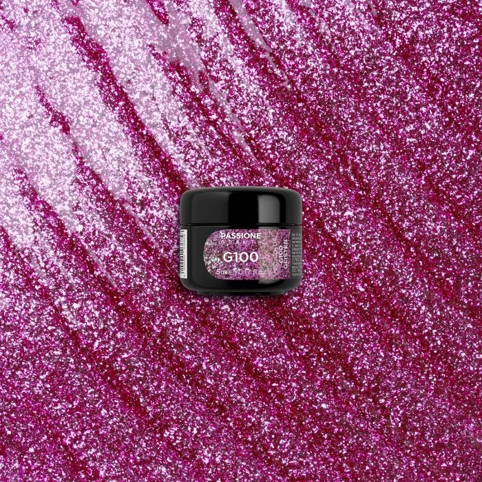 Gel Glitter G100 Glister - Gel couleur pailleté fuschia - détail 2