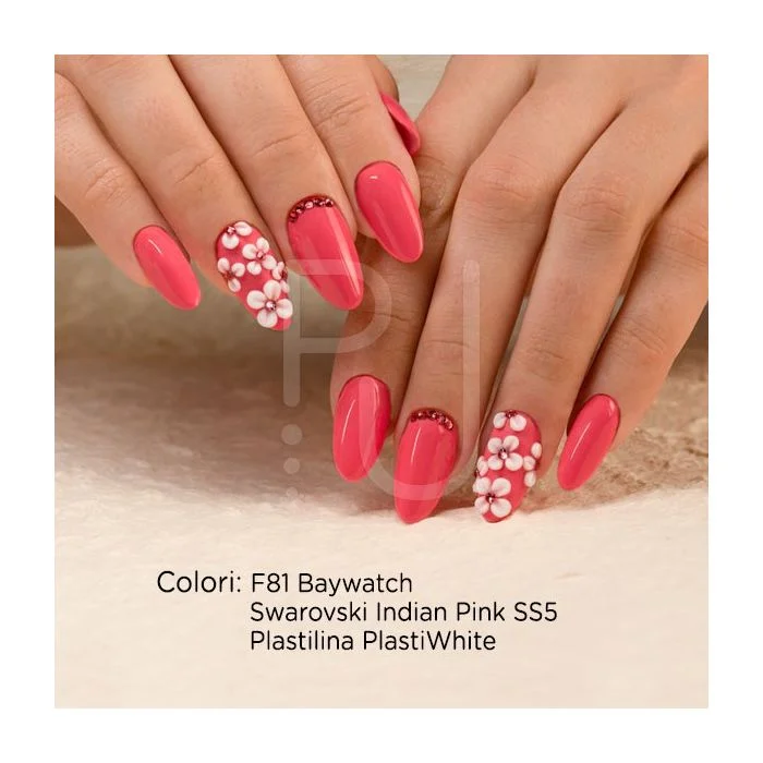 Gel colour F81 Baywatch - Brightcoral pink Self-sealing UV Gel Colour - detail 2