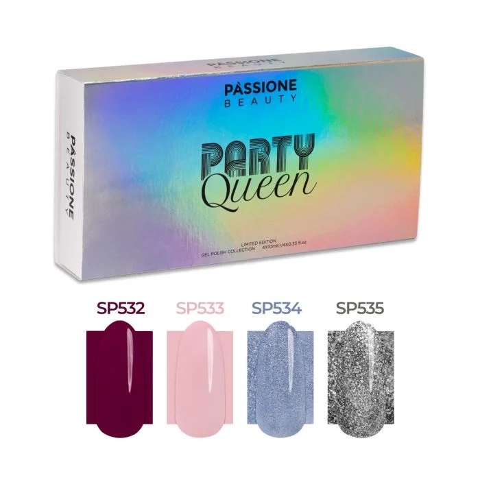Party Queen Gel Polish Collection - Collection of 4 coloured gel polishes