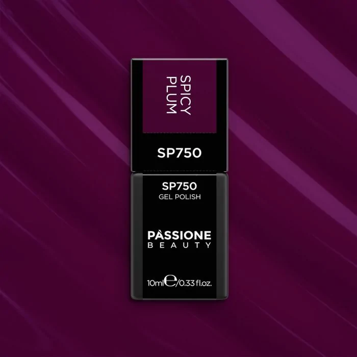 Vernis semi-permanent SP750 Spicy Plum - Vernis semi-permanent violet prune foncé - détail 1