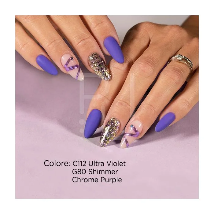 Gel Glitter G80 Shimmer - Gel color transparente con purpurina y microglitter dorado - detalle 1
