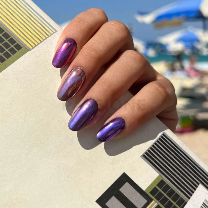 Purple Chrome Pigment - Nail powder, purple chrome effect - detail 2