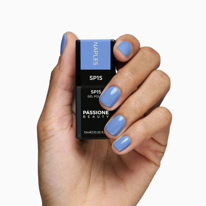 Gel Nail Polish SP15 Naples - Self-sealing powdery blue gel polish - detail 1