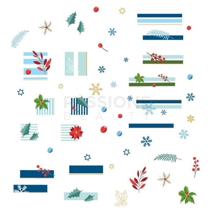 Holly - Nail Stickers - Stickers para nail art de Navidad  - detalle 1