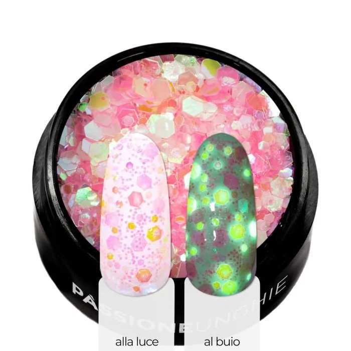 Light Rose Glow Glitter - Opalescent Light Rose glitter and sequins