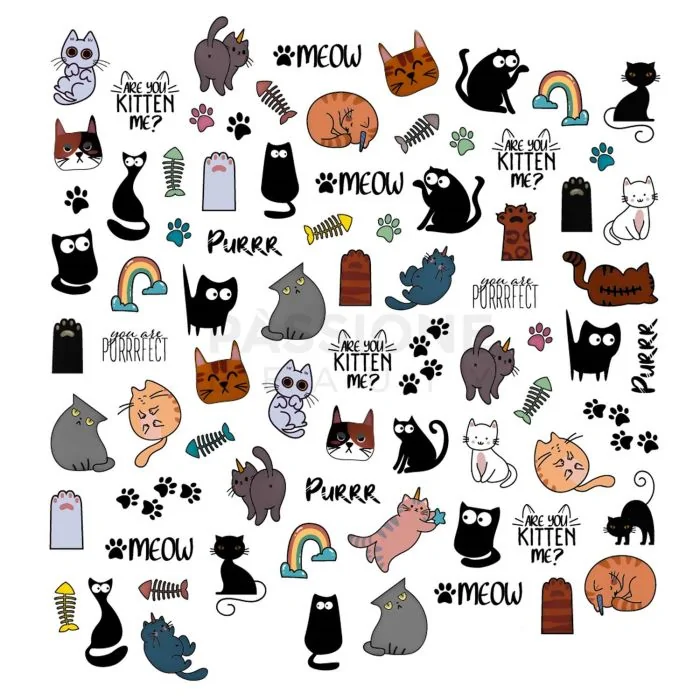Meow - Nail Stickers - Nail Stickers with cats - detail 1