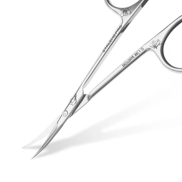 Cuticle Scissors 18 mm Exclusive 20 Magnolia Staleks - Professional cuticle scissors 20/1 Exclusive line, Magnolia Decoration - detail 1