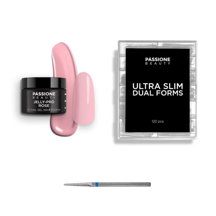 Set Dual Form Slim con Jelly-Pro - Set composto da Dual Form, Gel Costruttore Jelly-Pro e Punta fresa