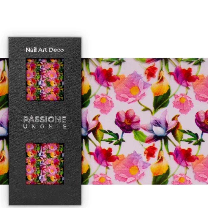 Garden Flowers - Transfer Foil - Nail Transfer Foil - lively floral design