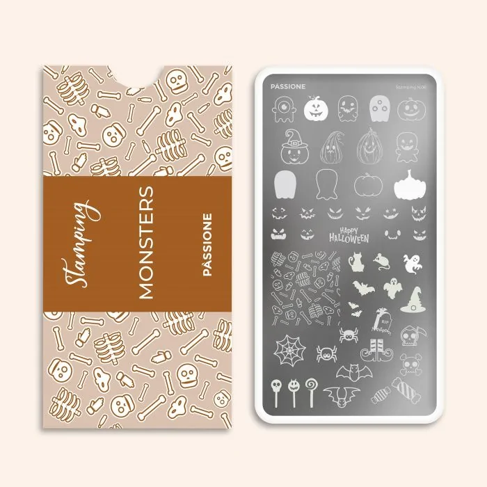 Monsters - Stamping Plate - Nail stamping plate with&nbsp;Halloween patterns 