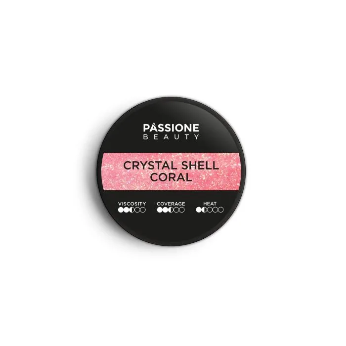 Crystal Shell Coral 15 ml - Gel de construction auto-égalisant rose corail avec micro-paillettes holographiques - détail 2