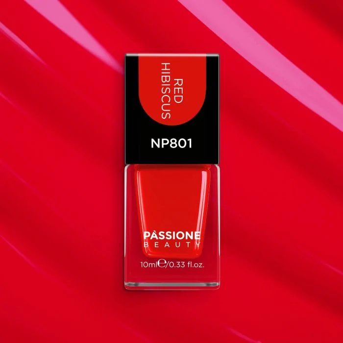 Vernis NP801 Red Hibiscus - Vernis rouge corail - détail 2