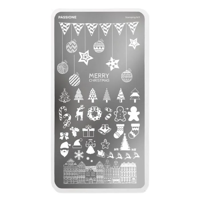 Santa - Stamping Plate - Nail stamping plate with Santa and little trees