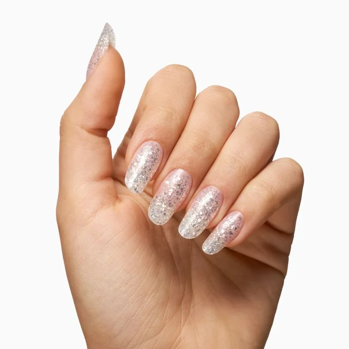 Builder Gel Frosty Silver 50 ml - Clear builder gel with silver sequins for nail overlays and reconstructions - detail 2
