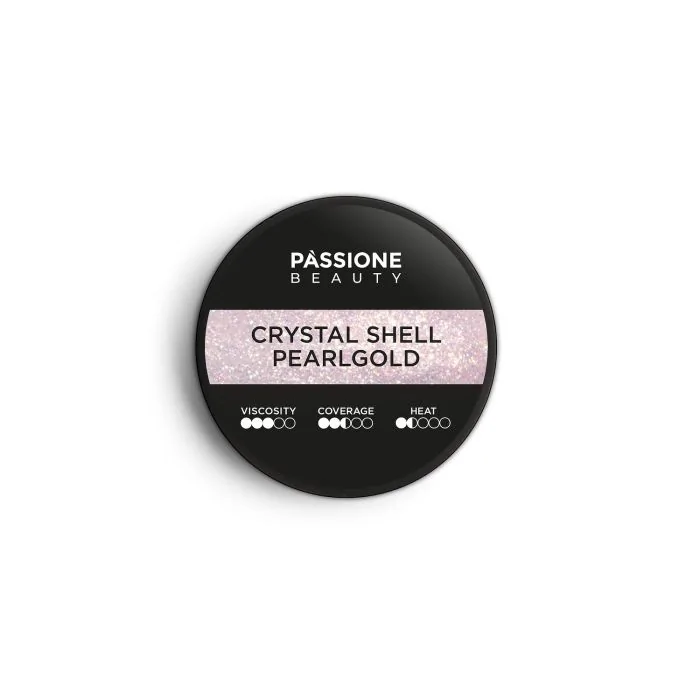 Crystal Shell Pearlgold 15 ml - Builder Gel selbstnivellierend Rosa mit feinstem violettem Micro-Glitzer - Detail 1