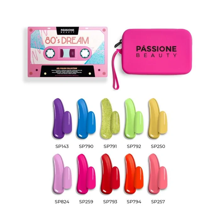 Colección 80's Dream - Colección de esmaltes semipermanentes con mini bag