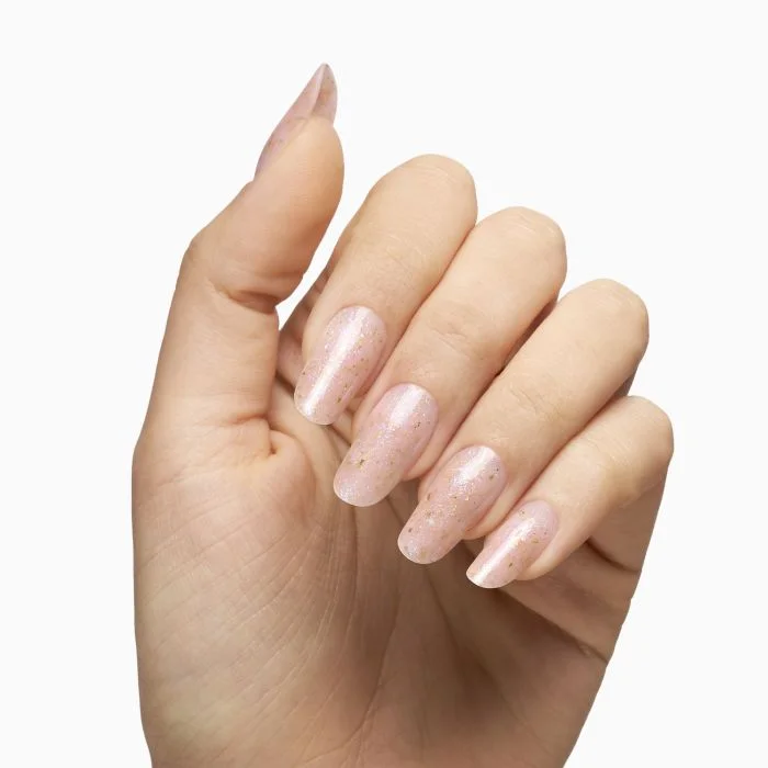 Marble Gold Flakes 15 ml - Gel de construction auto-égalisant rose naturel avec flakes dorées et micro-flakes holographiques - détail 1