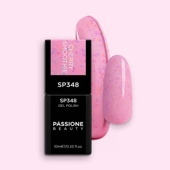 Gel Nail Polish GP348 Cherry Smoothie - Pink Gel Polish with coloured micro particles