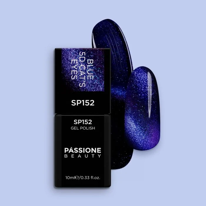 Gel Nail Polish SP152 Blue 5D Cat Eye - Blue Gel Polish with Cat Eye Effect