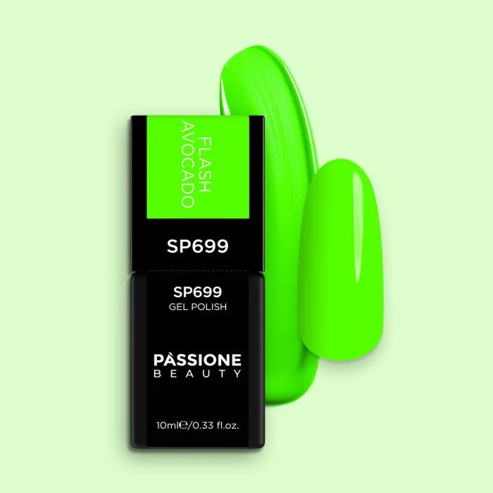 Smalto semipermanente SP699 Flash Avocado - Colore semipermanente verde fluo